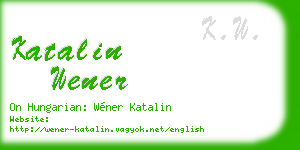 katalin wener business card