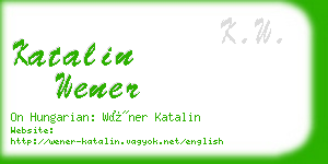 katalin wener business card